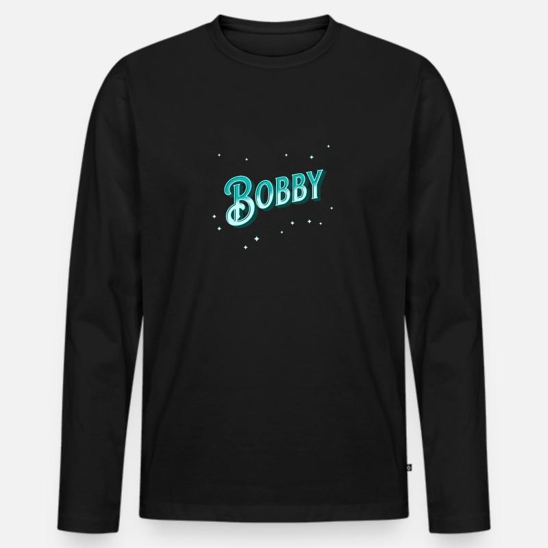 Bobby Namen personalisiert - Männer Premium Bio Langarmshirt - Schwarz