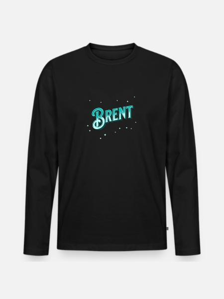 Brent name personalized - Men's Premium Organic Long Sleeve Shirt - black