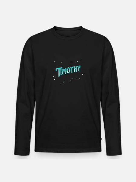 Timothy name personalized - Men's Premium Organic Long Sleeve Shirt - black