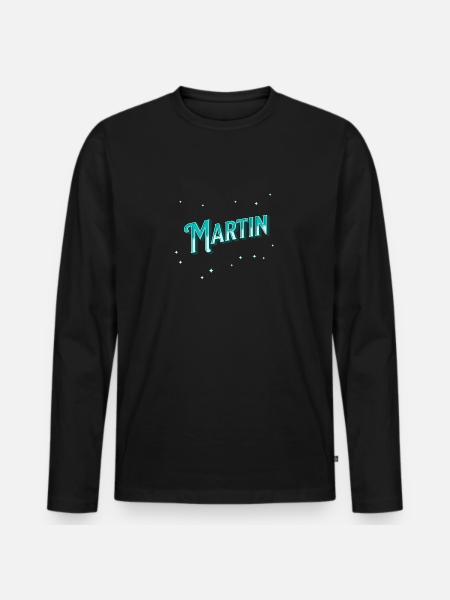 Martin's name personalized - Men's Premium Organic Long Sleeve Shirt - black