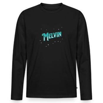 Melvin's name personalized - Men's Premium Organic Long Sleeve Shirt - black - Front - Nico (187cm)