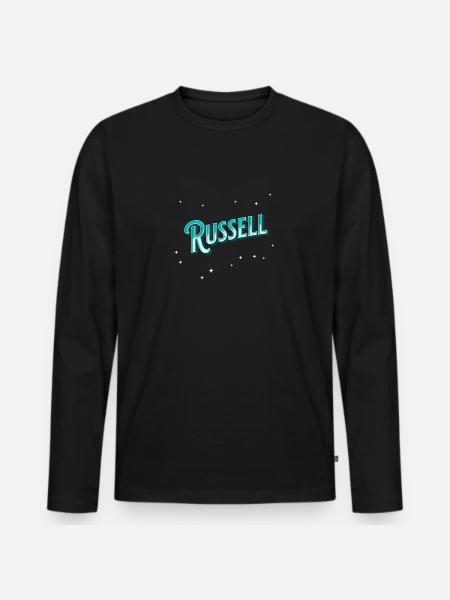 Russell name personalized - Men's Premium Organic Long Sleeve Shirt - black