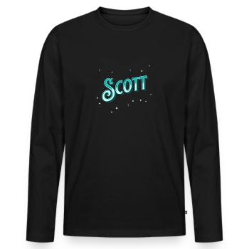 Scott name personalized - Men's Premium Organic Long Sleeve Shirt - black - Front - Nico (187cm)