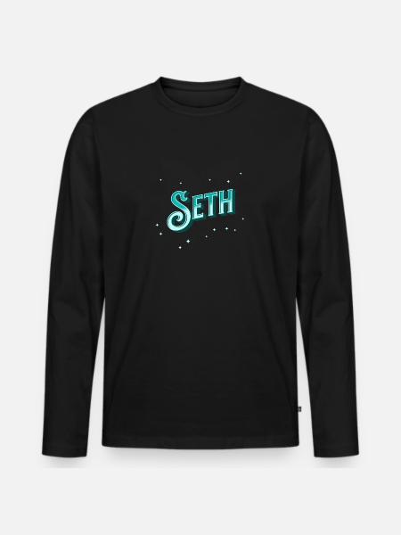 Seth name personalized - Men's Premium Organic Long Sleeve Shirt - black