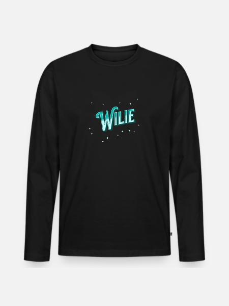 Wilie name personalized - Men's Premium Organic Long Sleeve Shirt - black