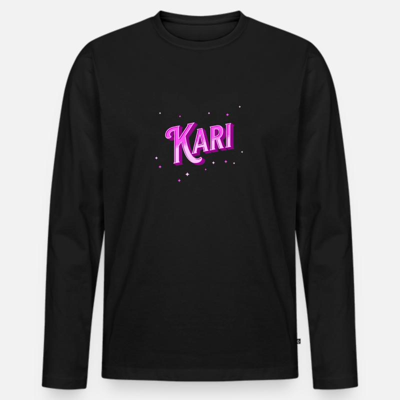 Kari name personalized - Men's Premium Organic Long Sleeve Shirt - black