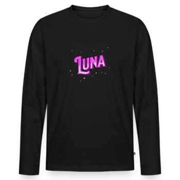Luna name personalized - Men's Premium Organic Long Sleeve Shirt - black - Front - Nico (187cm)