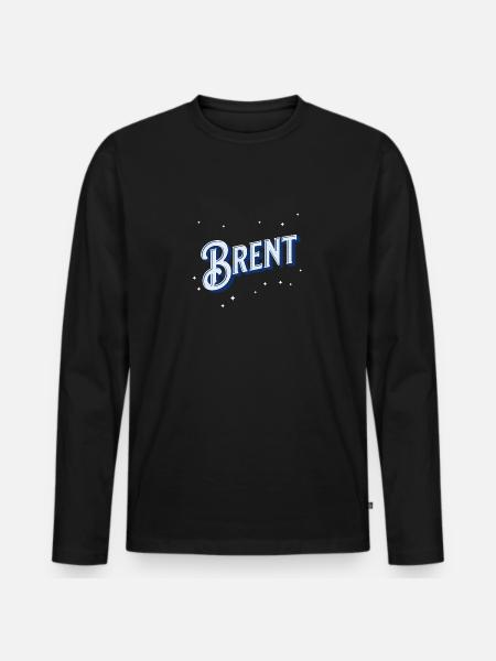 Brent name personalized - Men's Premium Organic Long Sleeve Shirt - black