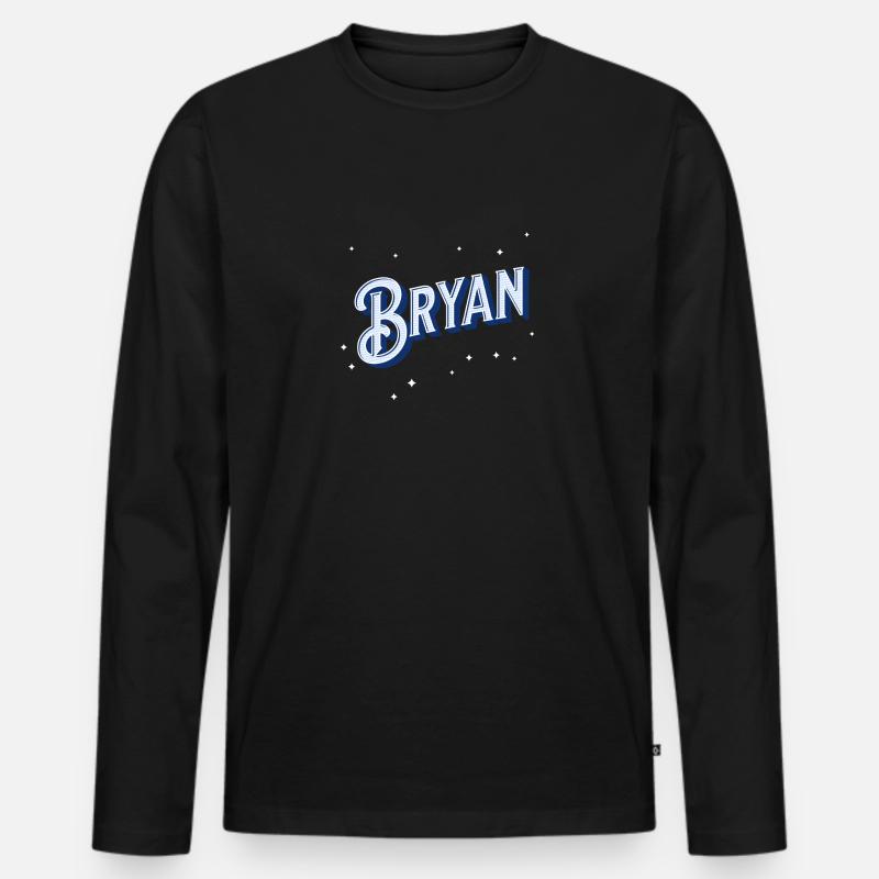 Bryan Namen personalisiert - Männer Premium Bio Langarmshirt - Schwarz