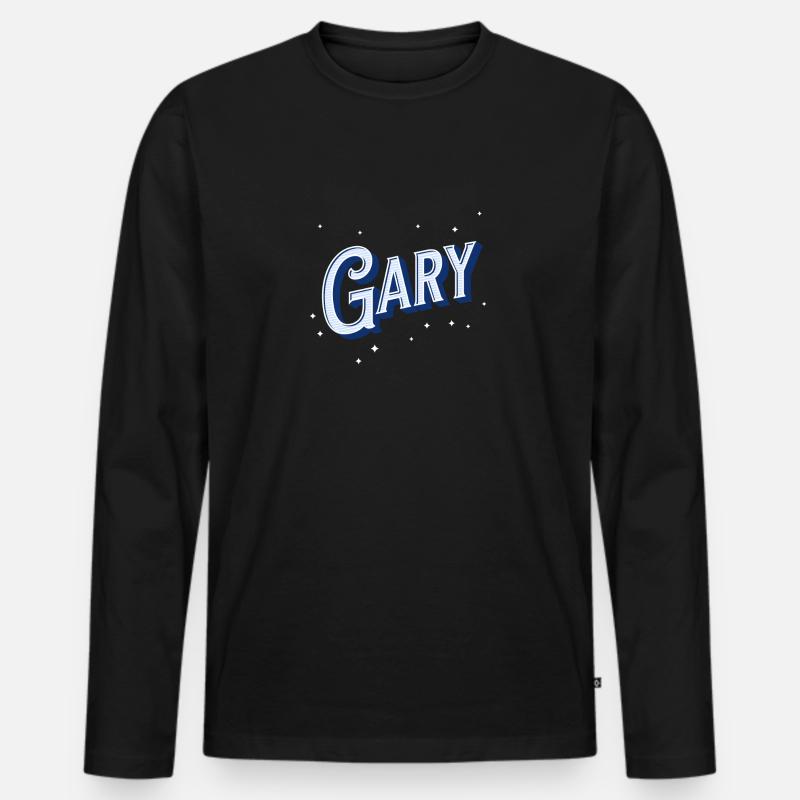 Gary's name personalized - Men's Premium Organic Long Sleeve Shirt - black