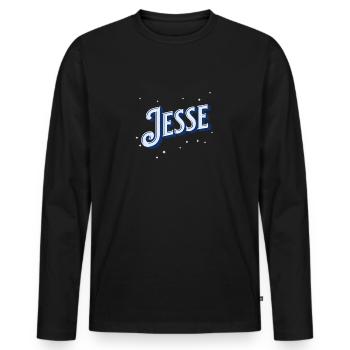 Jesse Namen personalisiert - Männer Premium Bio Langarmshirt - Schwarz - Vorne - Nico (187cm)