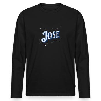 Le nom de Jose personnalisé - T-shirt manches longues Premium bio Homme - noir - Devant - Nico (187cm)