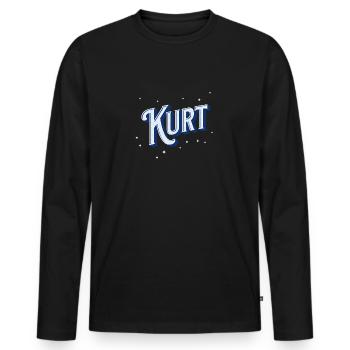 Kurt Namen personalisiert - Männer Premium Bio Langarmshirt - Schwarz - Vorne - Nico (187cm)