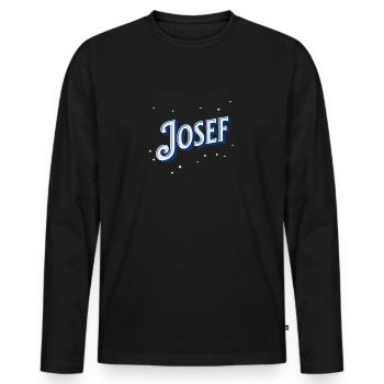 Le nom de Josef personnalisé - T-shirt manches longues Premium bio Homme - noir - Devant - Nico (187cm)