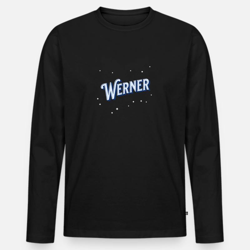 Werner name personalized - Men's Premium Organic Long Sleeve Shirt - black