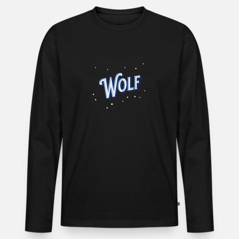 Wolf name personalized - Men's Premium Organic Long Sleeve Shirt - black