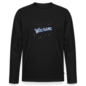 Wolfgang Name personalized - Men's Premium Organic Long Sleeve Shirt - black - Front - Nico (187cm)