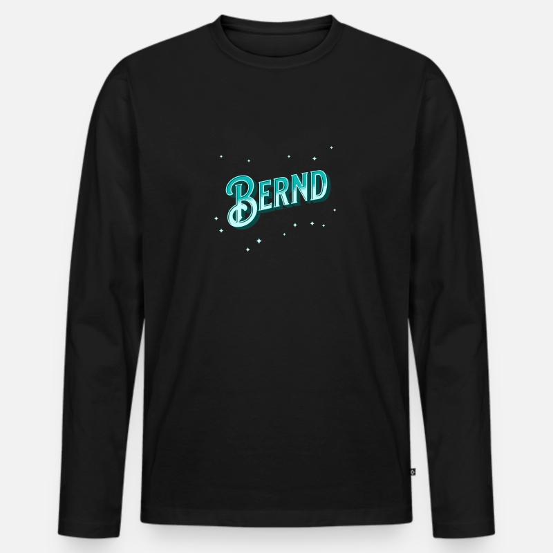 Bernd Namen personalisiert - Männer Premium Bio Langarmshirt - Schwarz