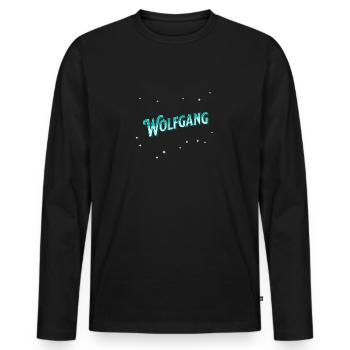 Wolfgang Name personalized - Men's Premium Organic Long Sleeve Shirt - black - Front - Nico (187cm)
