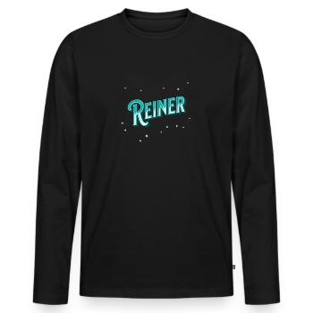 Pure name personalized - Men's Premium Organic Long Sleeve Shirt - black - Front - Nico (187cm)