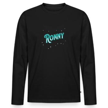Ronny name personalized - Men's Premium Organic Long Sleeve Shirt - black - Front - Nico (187cm)