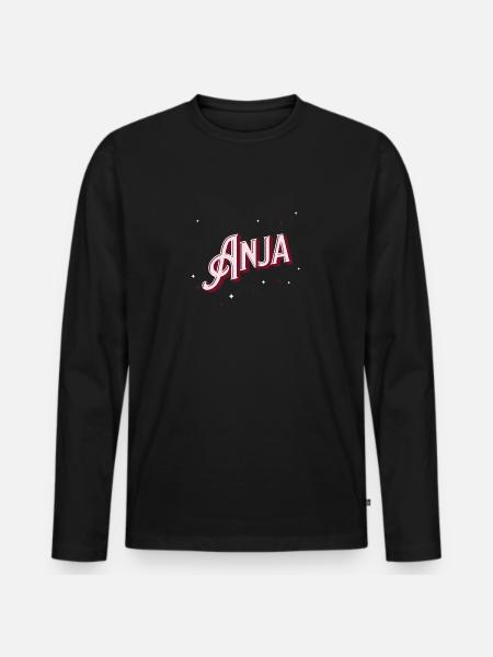Anja name personalized - Men's Premium Organic Long Sleeve Shirt - black