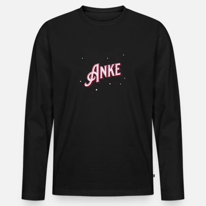 Anke Namen personalisiert - Männer Premium Bio Langarmshirt - Schwarz