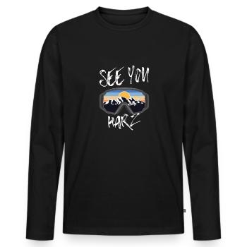 Harz Skiing Ore Mountains Snowboarding - Men's Premium Organic Long Sleeve Shirt - black - Front - Nico (187cm)