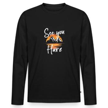 Harz Skiing Ore Mountains Snowboarding - Men's Premium Organic Long Sleeve Shirt - black - Front - Nico (187cm)