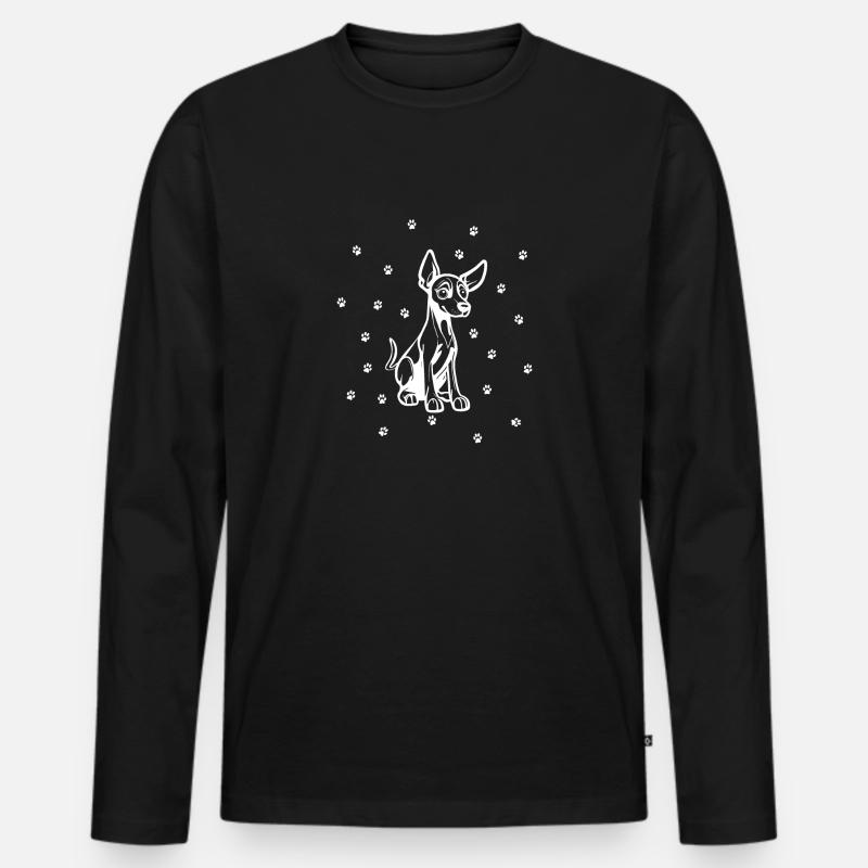 Dobermann Pinscher mit kleinen Pfoten - Männer Premium Bio Langarmshirt - Schwarz