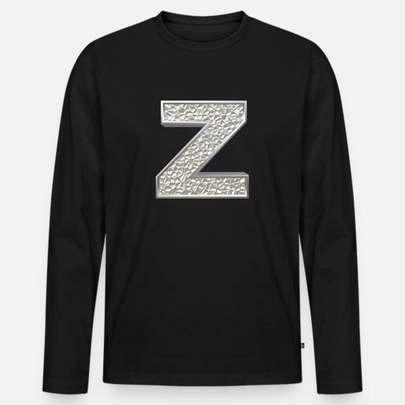 Z, letter, initial, monogram, - Männer Premium Bio Langarmshirt - Schwarz