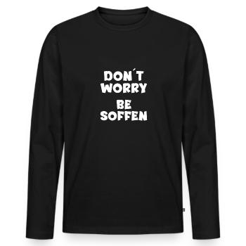 Trinkspruch Outfit für Bier Liebhaber - Männer Premium Bio Langarmshirt - Schwarz - Vorne - Nico (187cm)