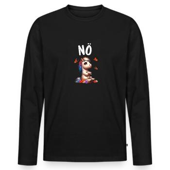 Dicton drôle sur les chevaux Non pour les amoureux des chevaux - T-shirt manches longues Premium bio Homme - noir - Devant - Nico (187cm)