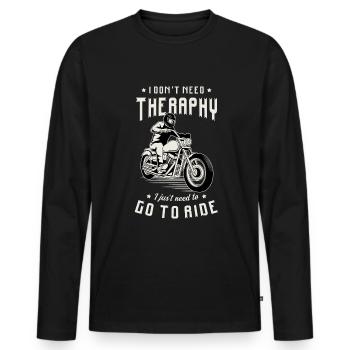 Bike Motorcycle Machine Motorcyclist Evolution - Men's Premium Organic Long Sleeve Shirt - black - Front - Nico (187cm)
