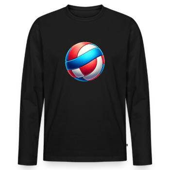 Volley-ball - T-shirt manches longues Premium bio Homme - noir - Devant - Nico (187cm)