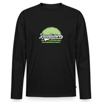 Rasenflüsterer | Lustiges Gärtner Rasenpflege Moti - Männer Premium Bio Langarmshirt - Schwarz - Vorne - Nico (187cm)