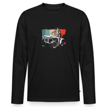 Vintage Quad drôle Quad Rider ATV cadeau Cool - T-shirt manches longues Premium bio Homme - noir - Devant - Nico (187cm)