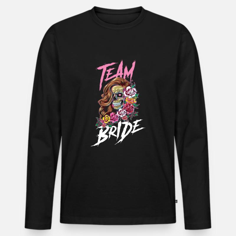 Team Braut Skelett - Männer Premium Bio Langarmshirt - Schwarz