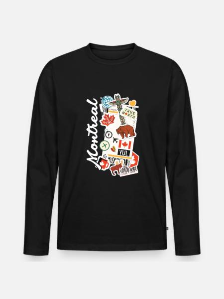 Montreal Canada True North - Men's Premium Organic Long Sleeve Shirt - black