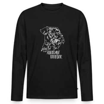 AIREDALE TERRIER aimé par un chien Airedale Terrier - T-shirt manches longues Premium bio Homme - noir - Devant - Nico (187cm)
