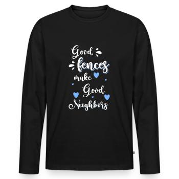 Nachbarin Haus - Männer Premium Bio Langarmshirt - Schwarz - Vorne - Nico (187cm)