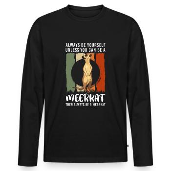 Zoo Tiere Fels - Männer Premium Bio Langarmshirt - Schwarz - Vorne - Nico (187cm)