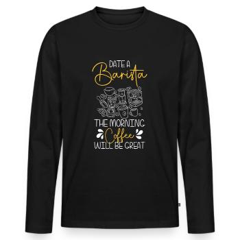 Espresso Coffee Lovers Buveurs de café - T-shirt manches longues Premium bio Homme - noir - Devant - Nico (187cm)