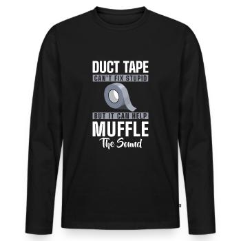 Idiots Work Evil Provocation - Men's Premium Organic Long Sleeve Shirt - black - Front - Nico (187cm)