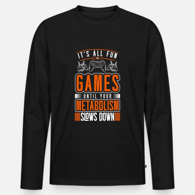 Gamer PC Computerspiel Games - Männer Premium Bio Langarmshirt - Schwarz