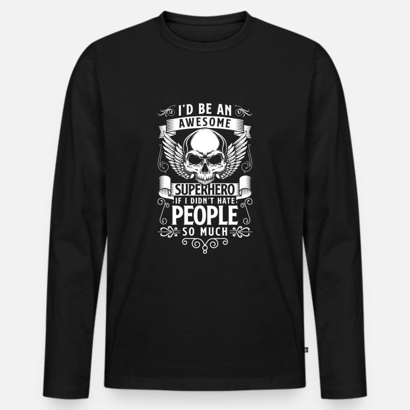 Held Lebensretter Arbeit - Männer Premium Bio Langarmshirt - Schwarz