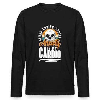 Sarkasmus Menschenmenge Gemein - Männer Premium Bio Langarmshirt - Schwarz - Vorne - Nico (187cm)