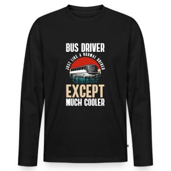 Driver Omnibus Work Transport - Men's Premium Organic Long Sleeve Shirt - black - Front - Nico (187cm)