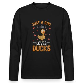 Ducklings Bathing Duck Swimming - Men's Premium Organic Long Sleeve Shirt - black - Front - Nico (187cm)