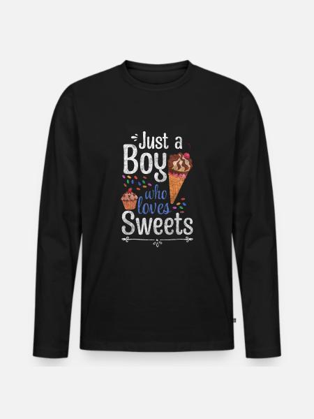 Chocolate Delicious snacking pleasure - Men's Premium Organic Long Sleeve Shirt - black